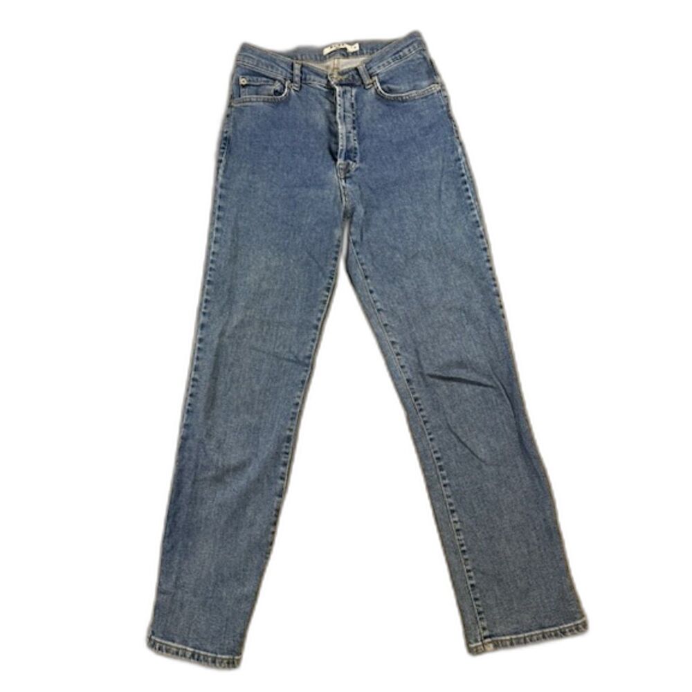 NA-KD High Rise Straight Leg Jeans Womens EU 38 US 8 Medium Wash 99% Cotton